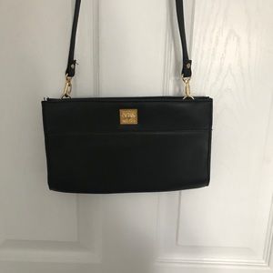 Black crossbody purse gold accent